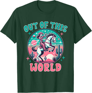 Space Cowgirl Outfit Cosmic Costume Galactic Western Riding T-Shirt - T-Shirt | Forest