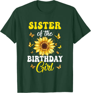 Sister Of The Birthday Girl Sunflower Party Family Matching T-Shirt - T-Shirt | Forest