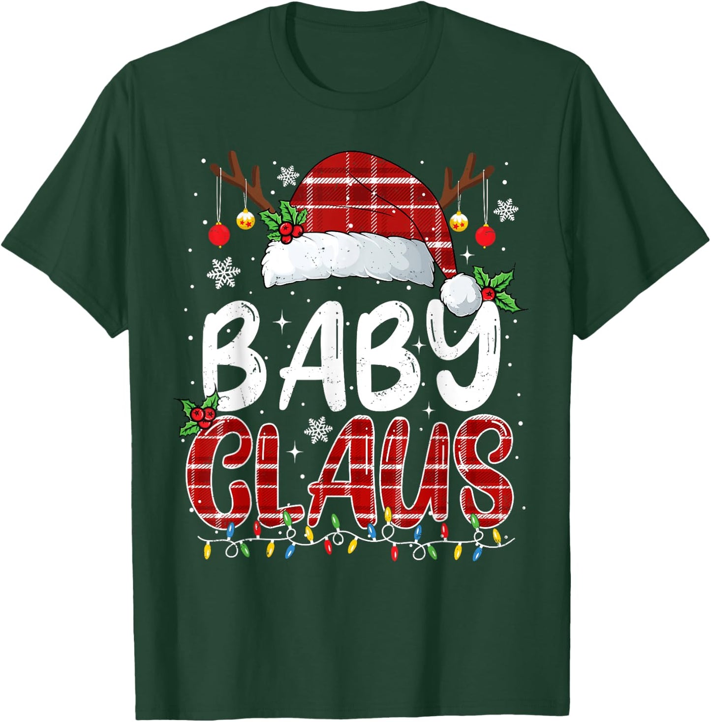Baby Claus Christmas Lights Pajama Family Matching T-Shirt - T-Shirt | Forest