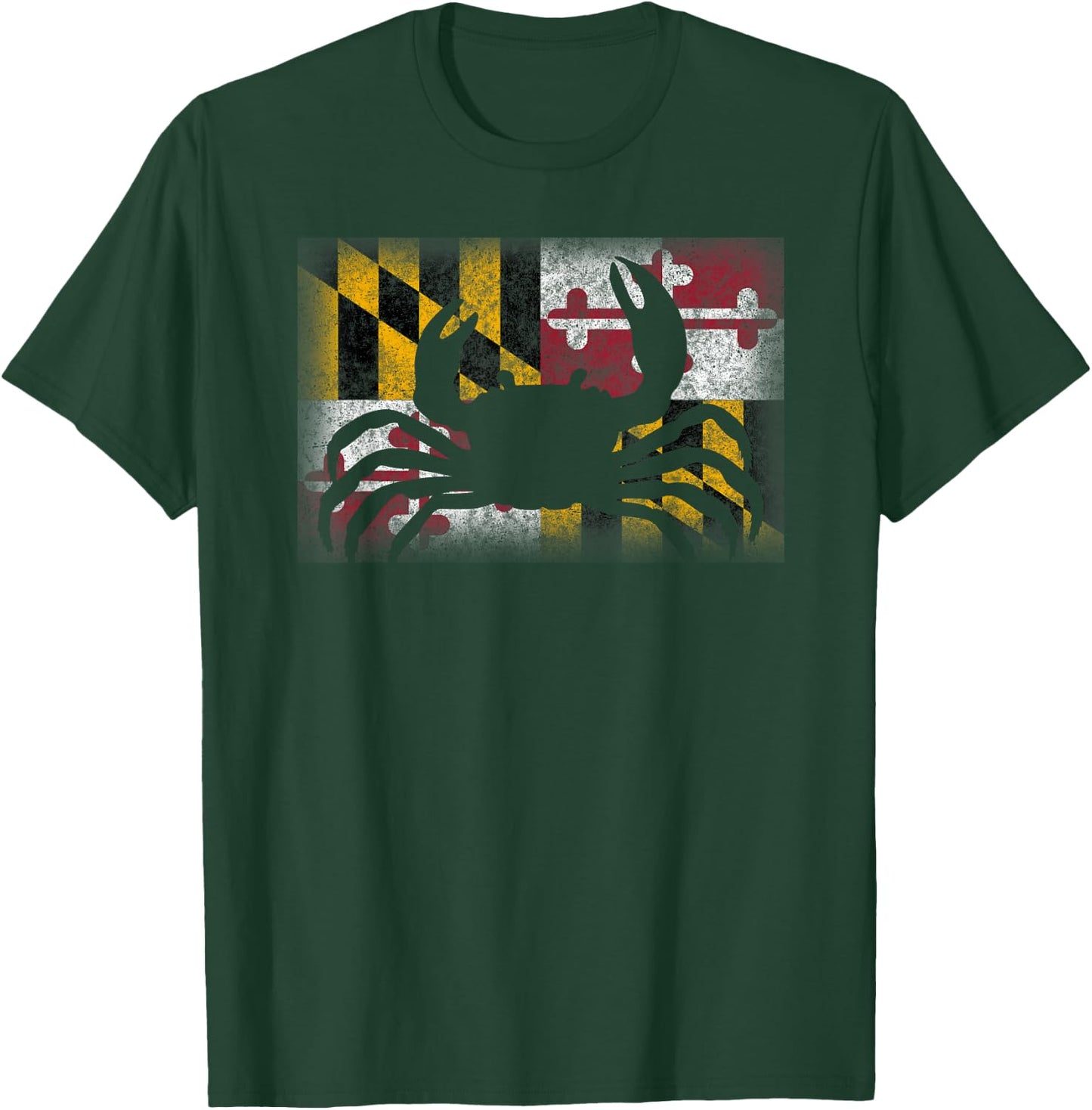 State of Maryland Flag Crab Funny Cute Souvenir Gift T-Shirt - T-Shirt | Forest