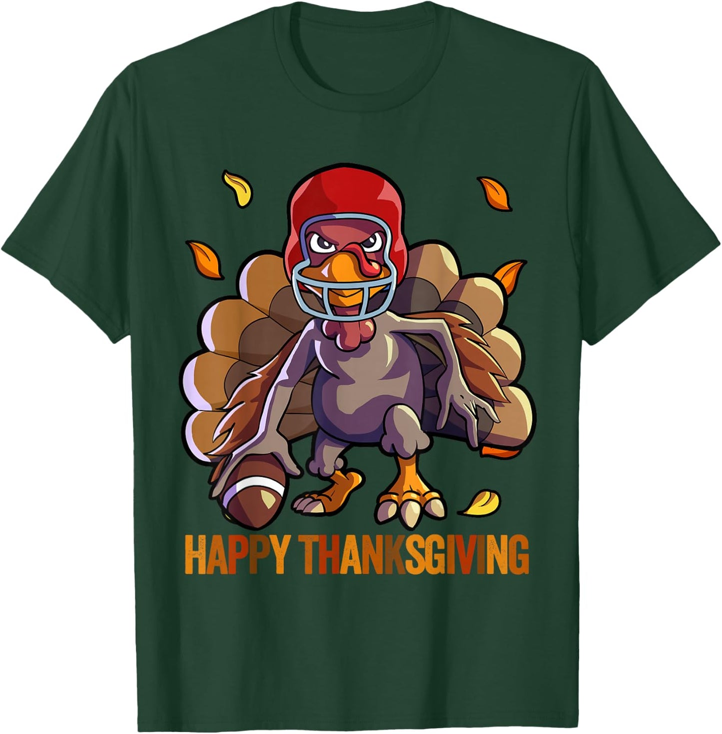 Football Thanksgiving Shirt Boys Kids Men Football Turkey T-Shirt - T-Shirt | Forest