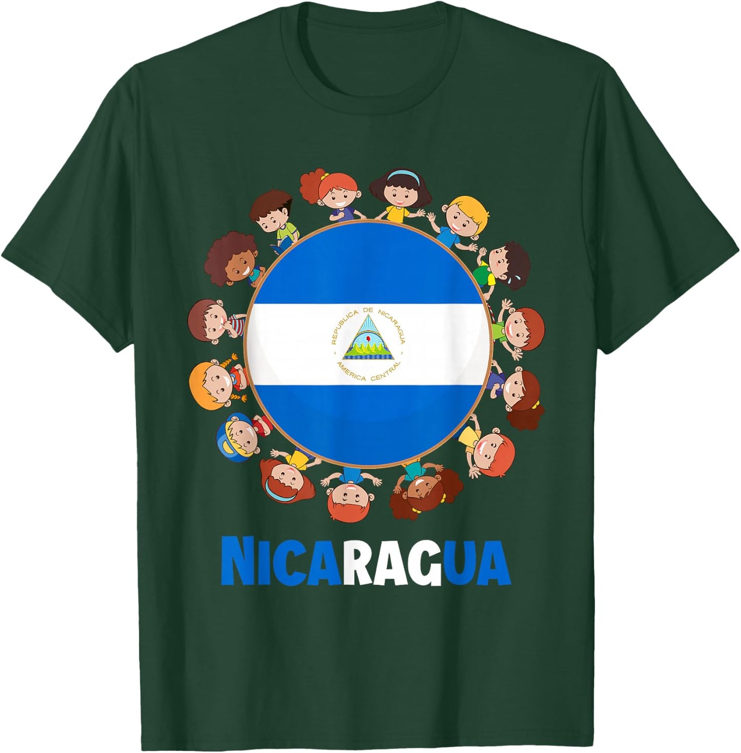 Nicaraguan Flag Hispanic Heritage Month Nicaragua Kids T-Shirt - T-Shirt | Forest
