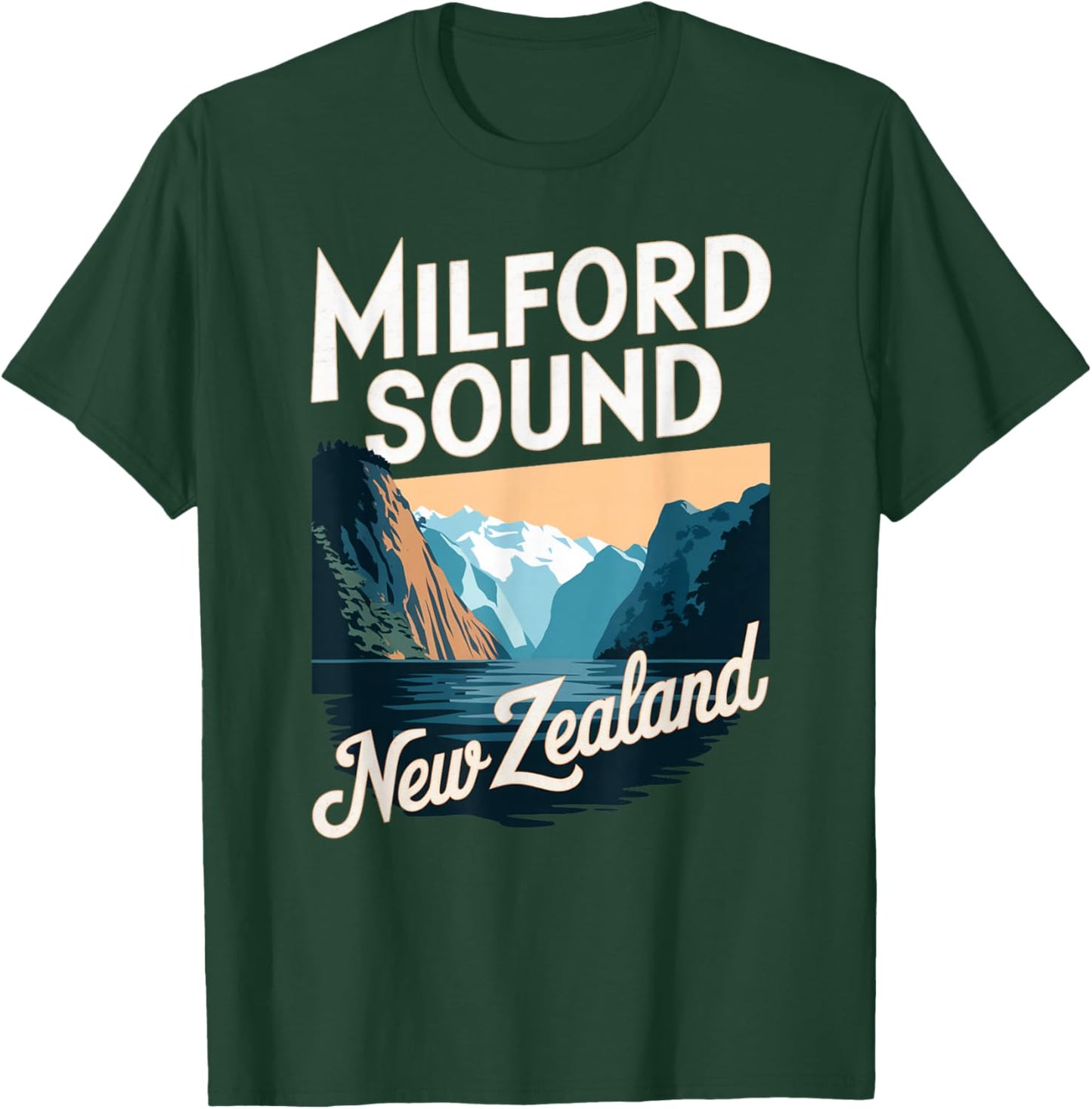 Explore Scenic Milford Sound in New Zealand T-Shirt - T-Shirt | Forest