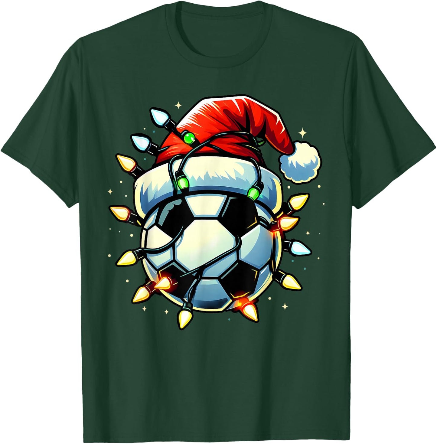 Christmas Soccer Xmas Santa Soccer Lover Men Boys Girls Kids T-Shirt - T-Shirt | Forest