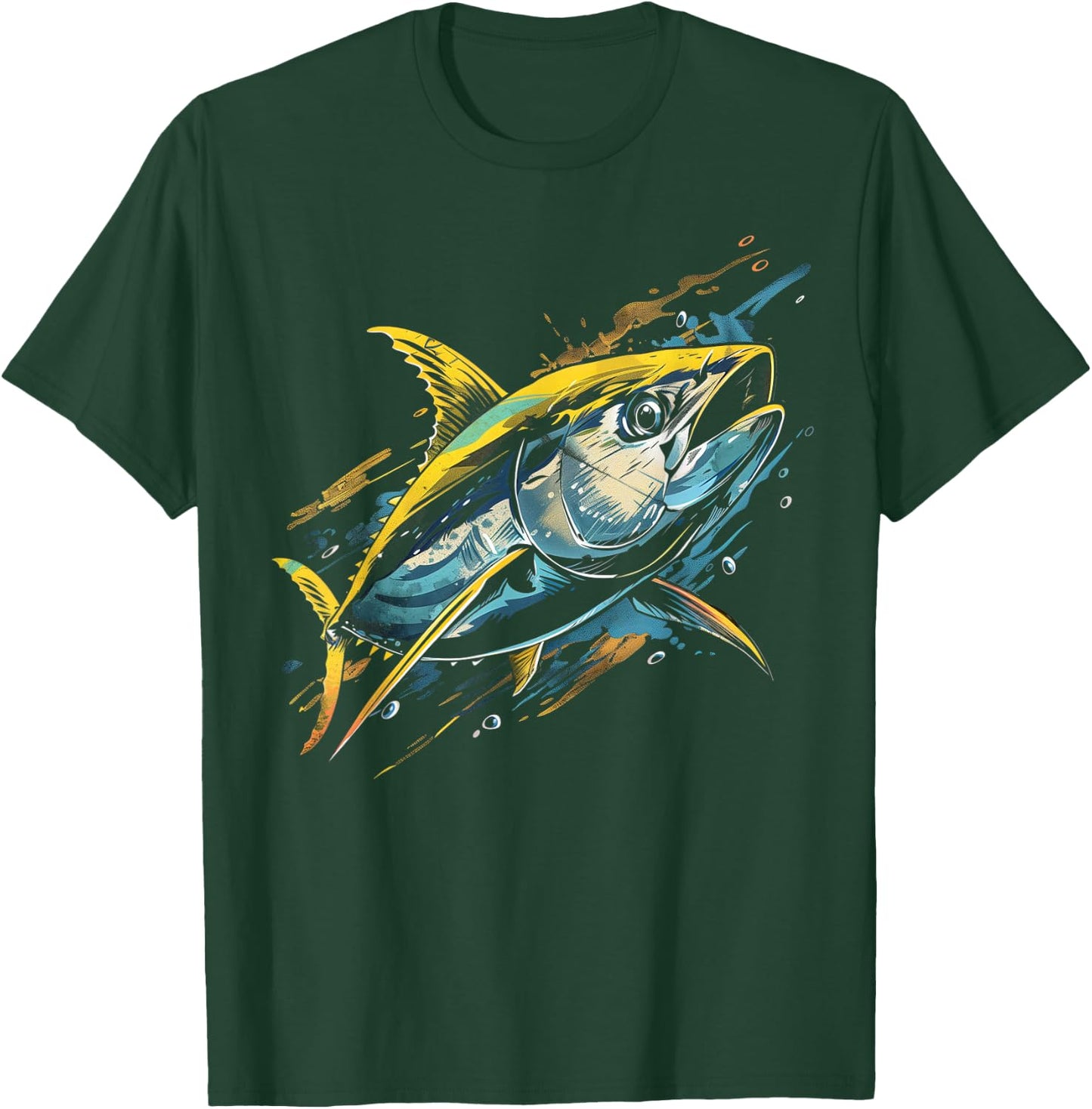Yellowfin Tuna Fishing Big Game Fisherman T-Shirt - T-Shirt | Forest