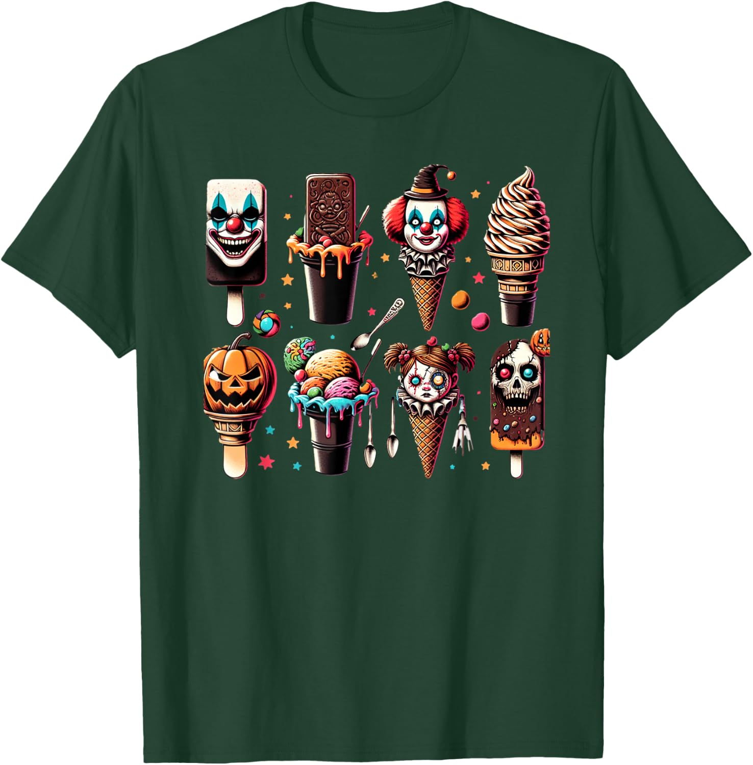 Vintage Horror Movie Summer Popsicle Halloween Summerween T-Shirt - T-Shirt | Forest
