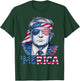 Donald Trump Won Elections 2024 'Merica USA Flag Sunglass T-Shirt - T-Shirt | Forest