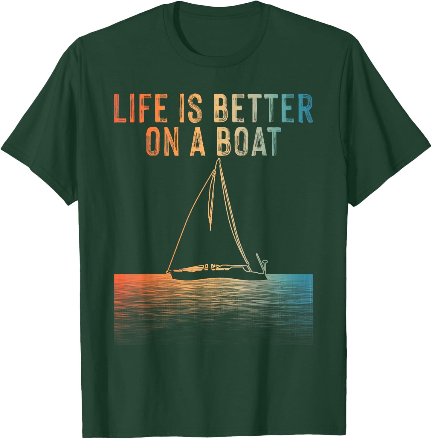 Sailing Design Women Sailor Boating Captain Sailboat T-Shirt - T-Shirt | Forest