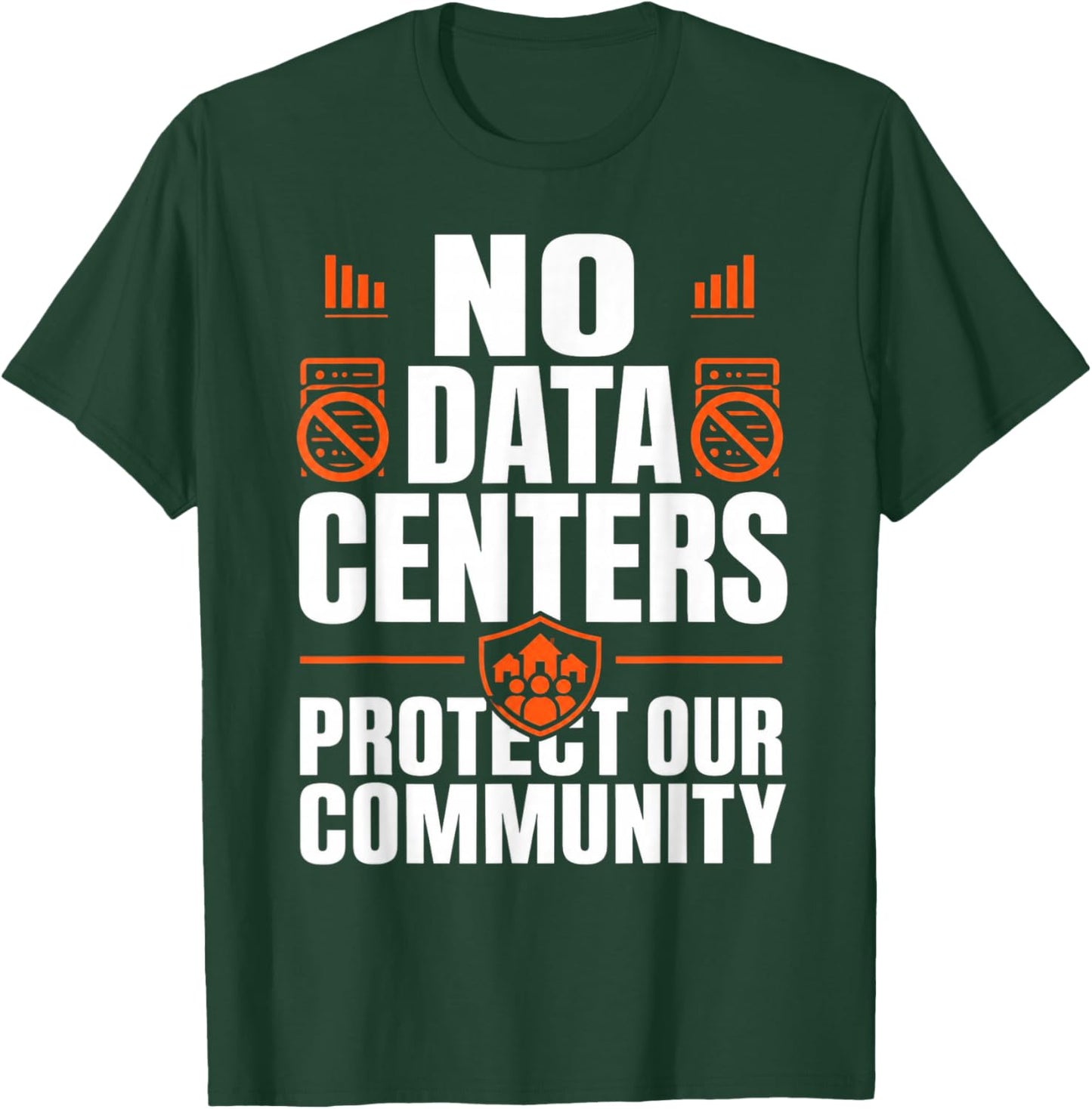 No Data Centers Protect Our Community Retro T-Shirt - T-Shirt | Forest