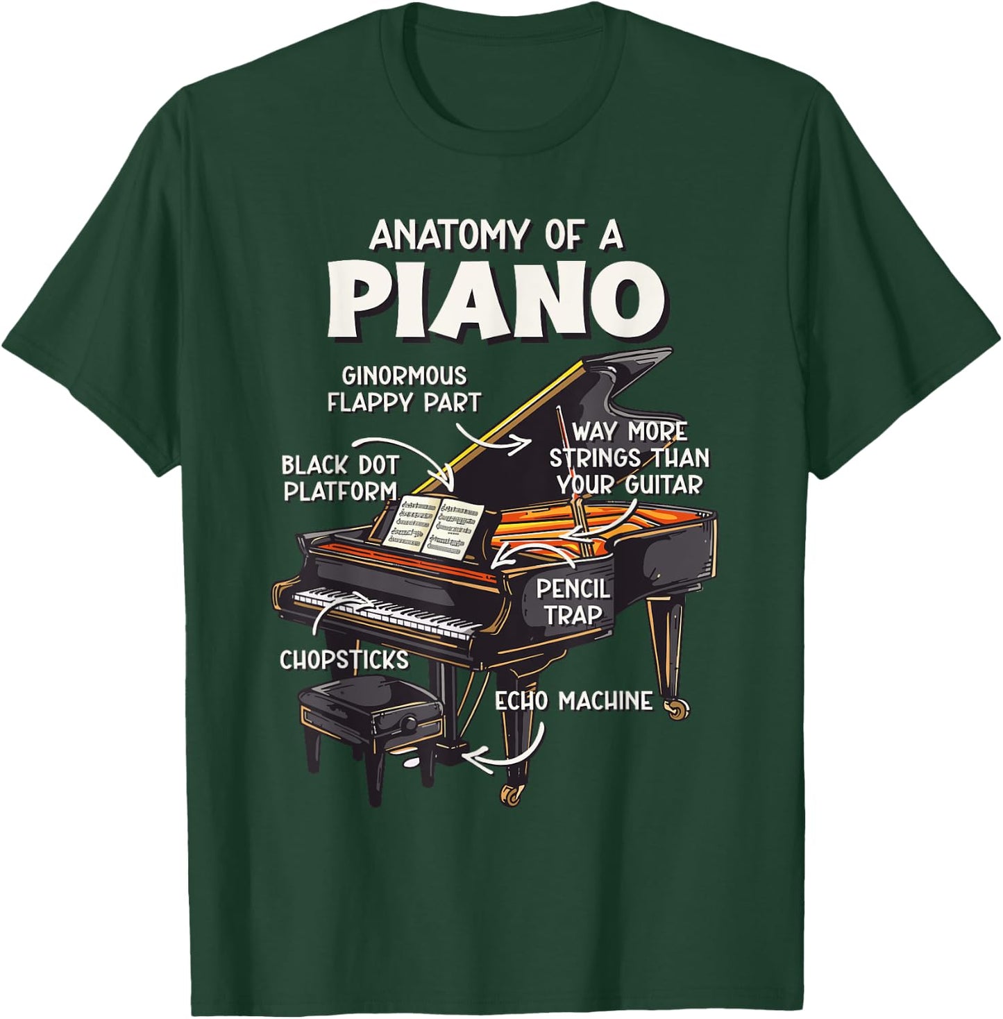 Funny Piano for Kids T-Shirt - T-Shirt | Forest