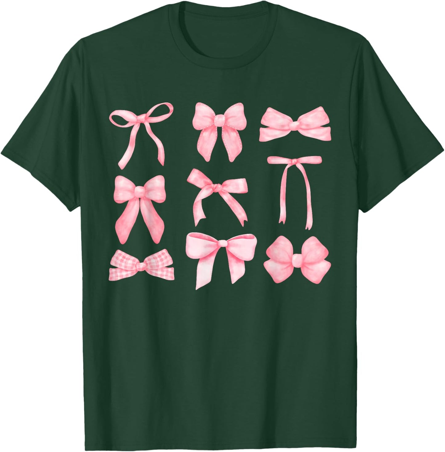 Bows Coquette Bow Coquette Aesthetic Preppy Girly Girl T-Shirt - T-Shirt | Forest