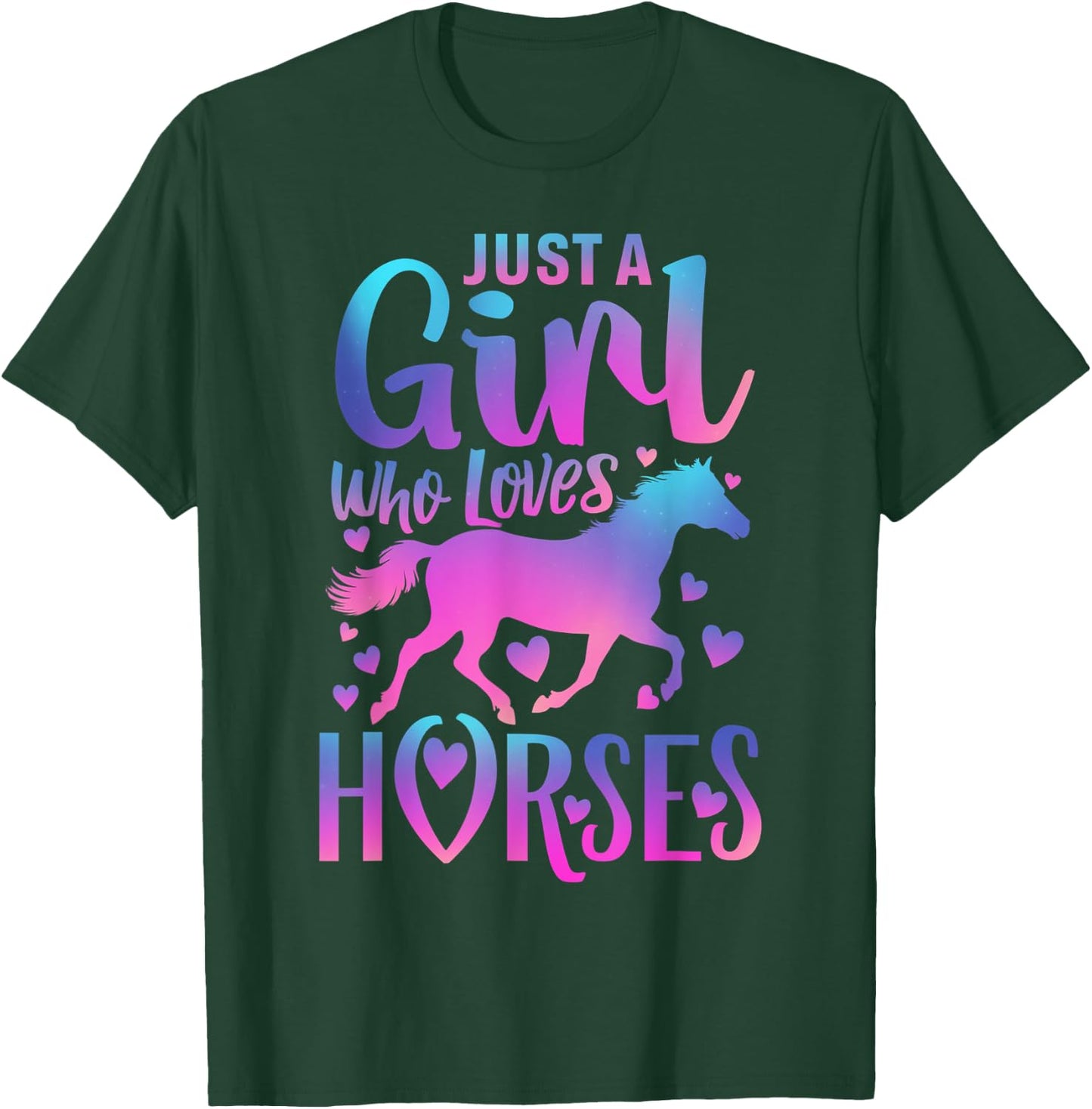 Girls Horse Shirt Gifts Just a Girl Who Loves Horses Women T-Shirt - T-Shirt | Forest