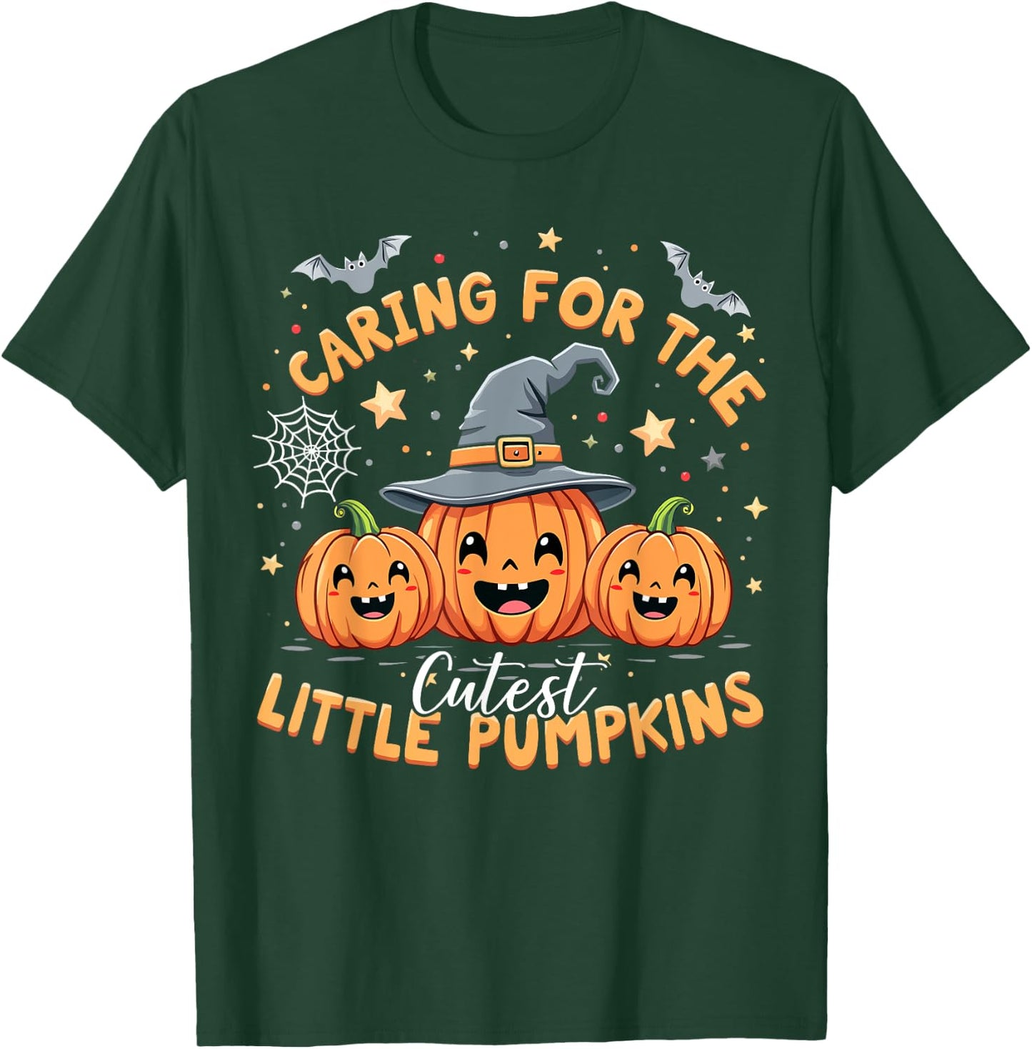 Caring For The Cutest Little Pumpkins Halloween Nurse T-Shirt - T-Shirt | Forest