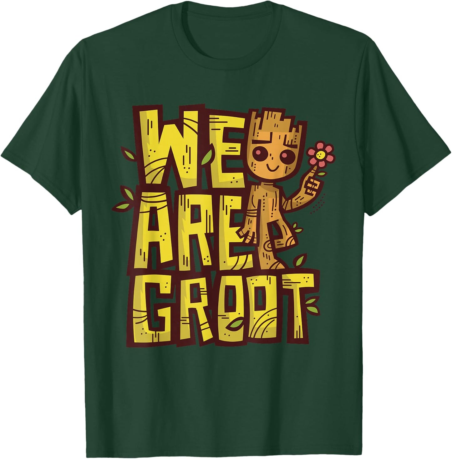 Marvel 85th Anniversary We are Groot Garden Nature Flower T-Shirt - T-Shirt | Forest