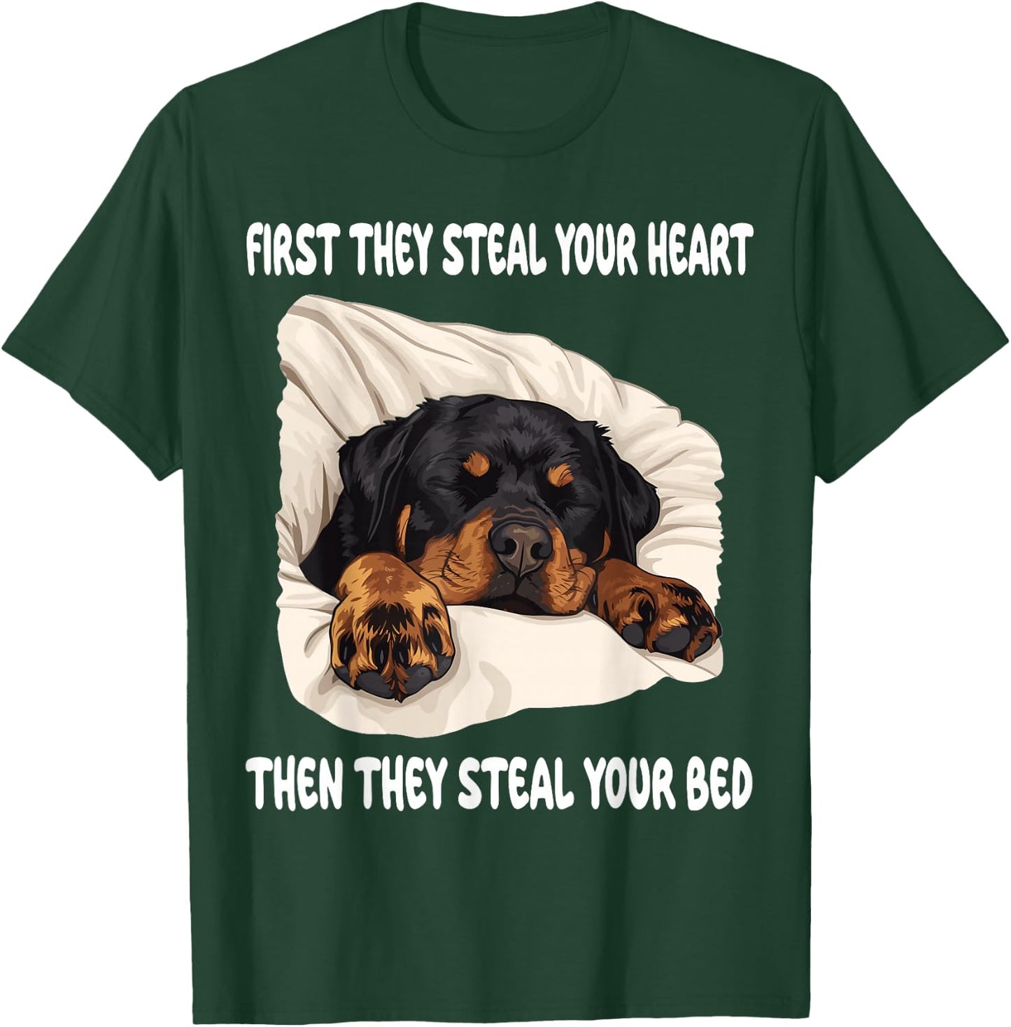 Rottweiler Sleeping Pajamas Nightgown T-Shirt - T-Shirt | Forest