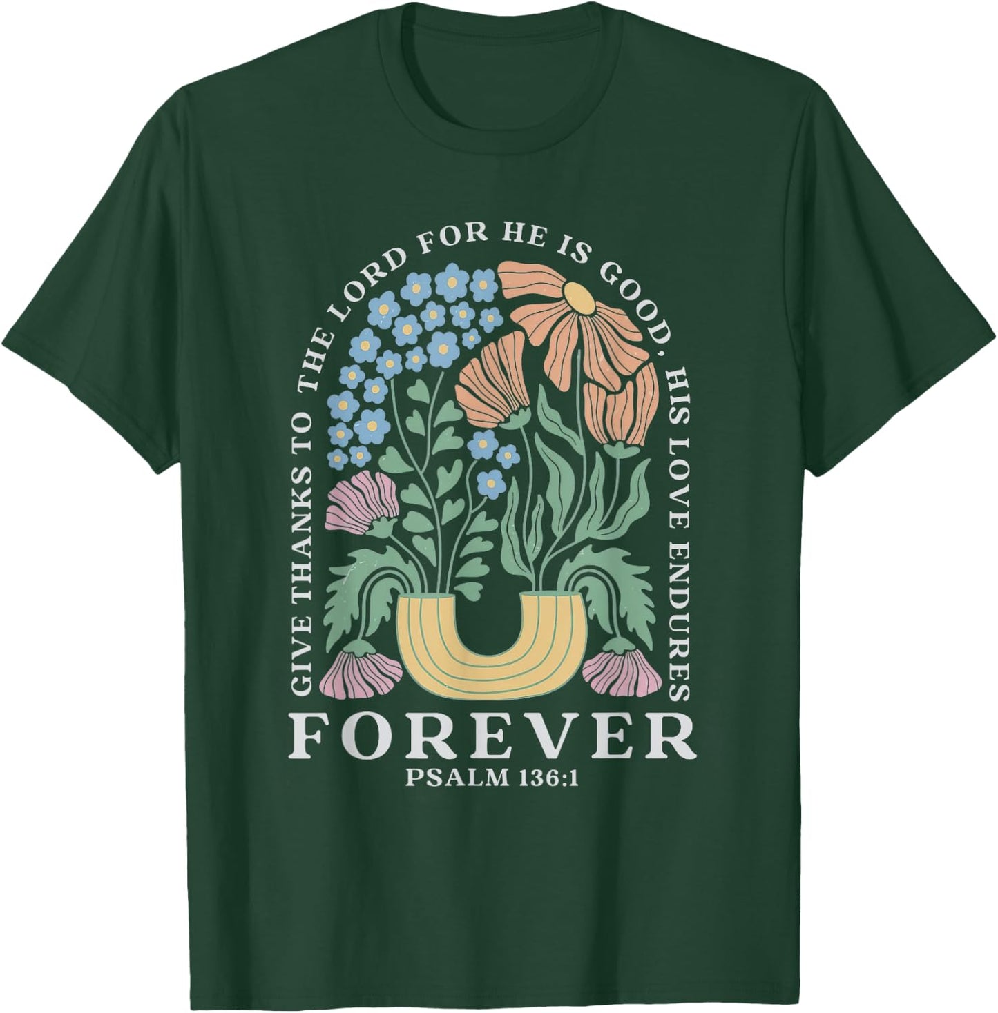 Boho Christian Shirt Women Bible Verse Jesus Vintage Floral T-Shirt - T-Shirt | Forest