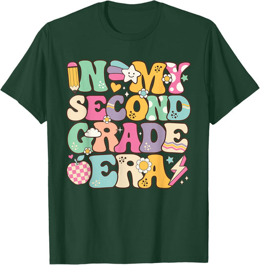 In My Second Grade Era Girl Back To School 2nd Grade Teacher T-Shirt - T-Shirt | Forest
