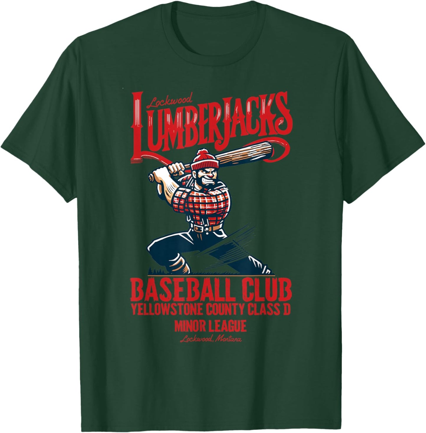 Lockwood Lumberjacks Retro Minor League Baseball Team T-Shirt - T-Shirt | Forest