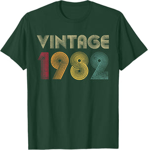 Vintage 1982 44th Birthday 44 Years Old Retro Men Women T-Shirt - T-Shirt | Forest