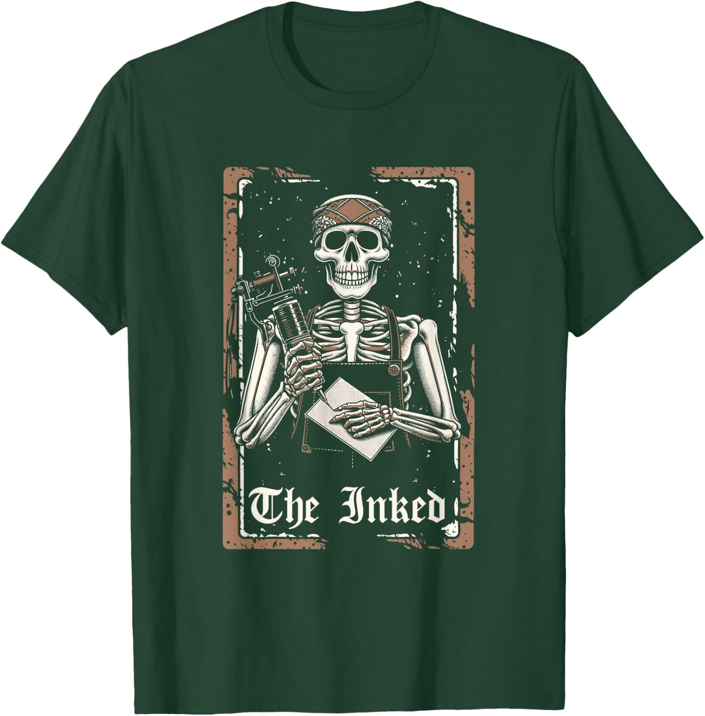 Tattoo Artist Tattooist Tattoos - Skeleton Tarot Card T-Shirt - T-Shirt | Forest