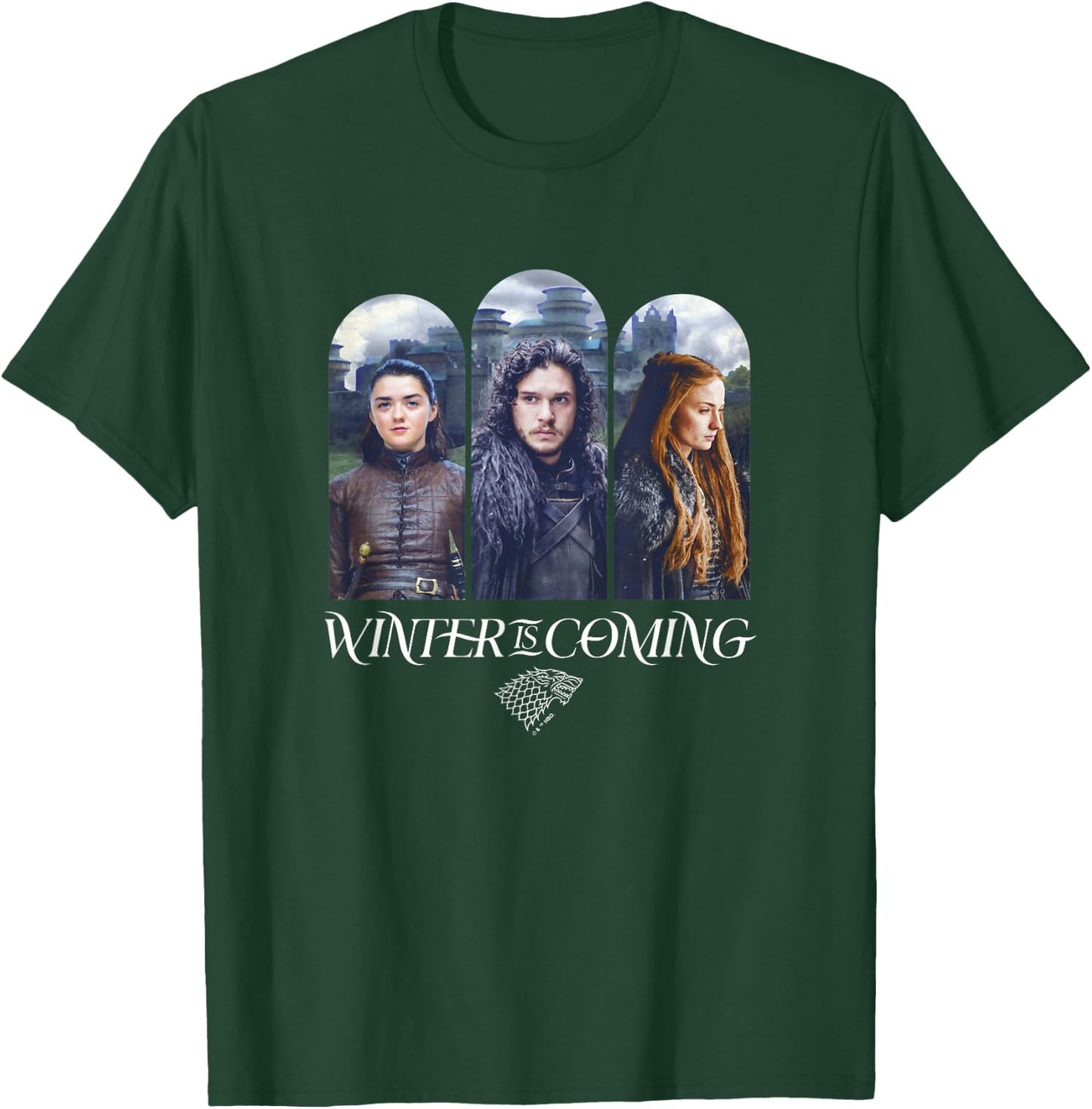 Game Of Thrones Winter Is Coming House Stark Portraits T-Shirt - T-Shirt | Forest