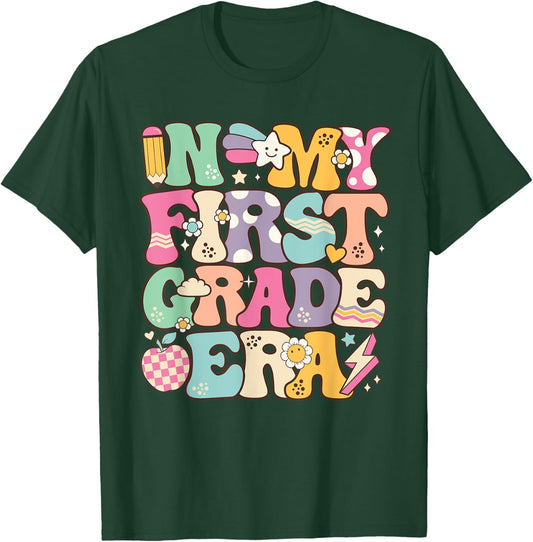 In My First Grade Era Girl Back To School 1st Grade Teacher T-Shirt - T-Shirt | Forest