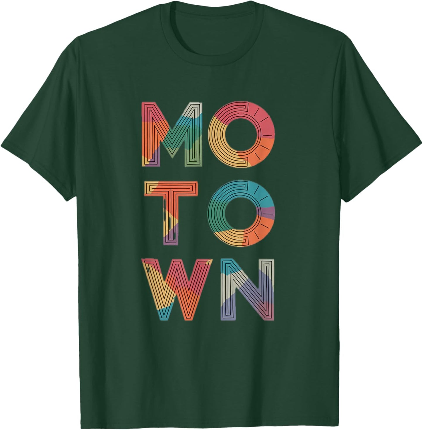 Motown Vintage Inspired Detroit Michigan Typographic Style T-Shirt - T-Shirt | Forest