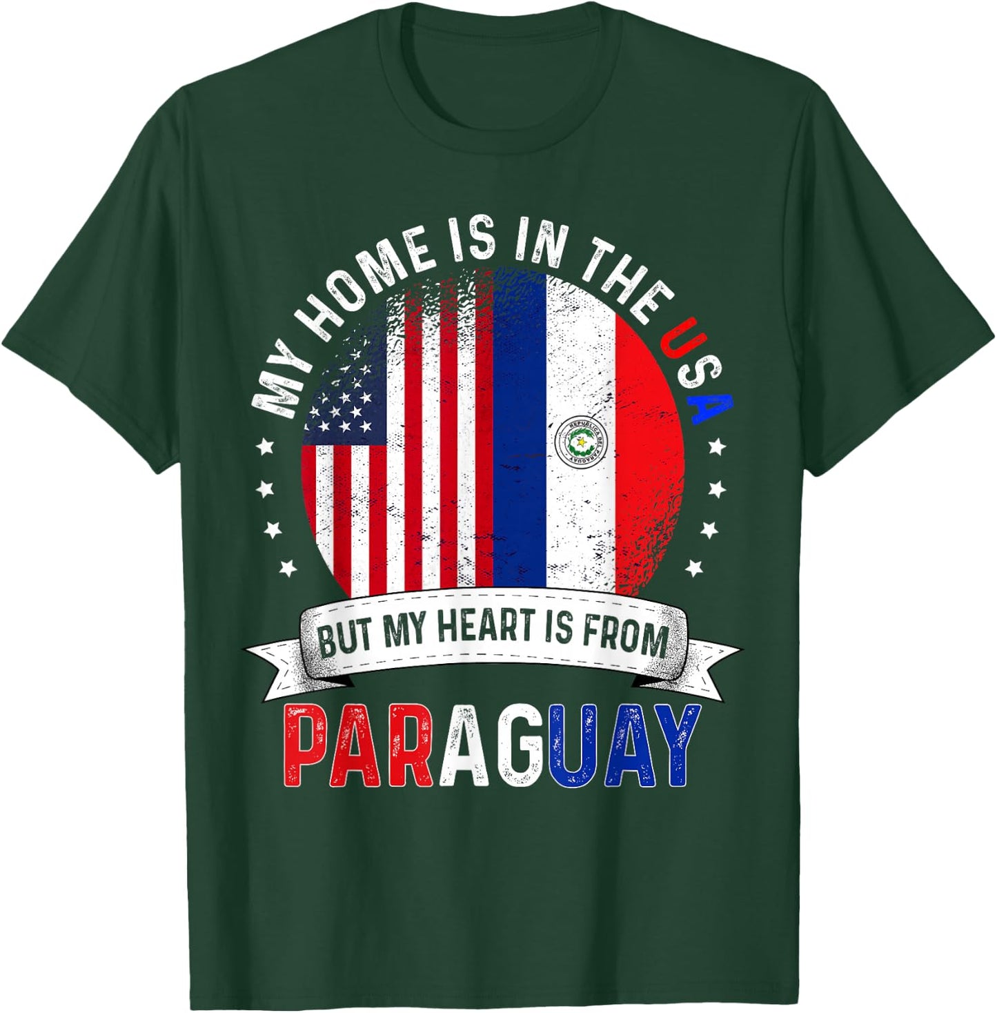 Paraguayan American Patriot Heart is from Paraguay Flag T-Shirt - T-Shirt | Forest