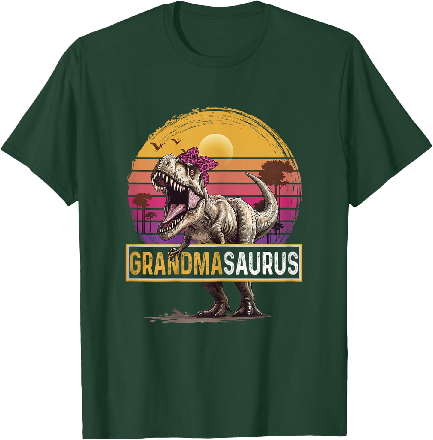Grandmasaurus T Rex Dinosaur Grandma Family Matching T-Shirt - T-Shirt | Forest
