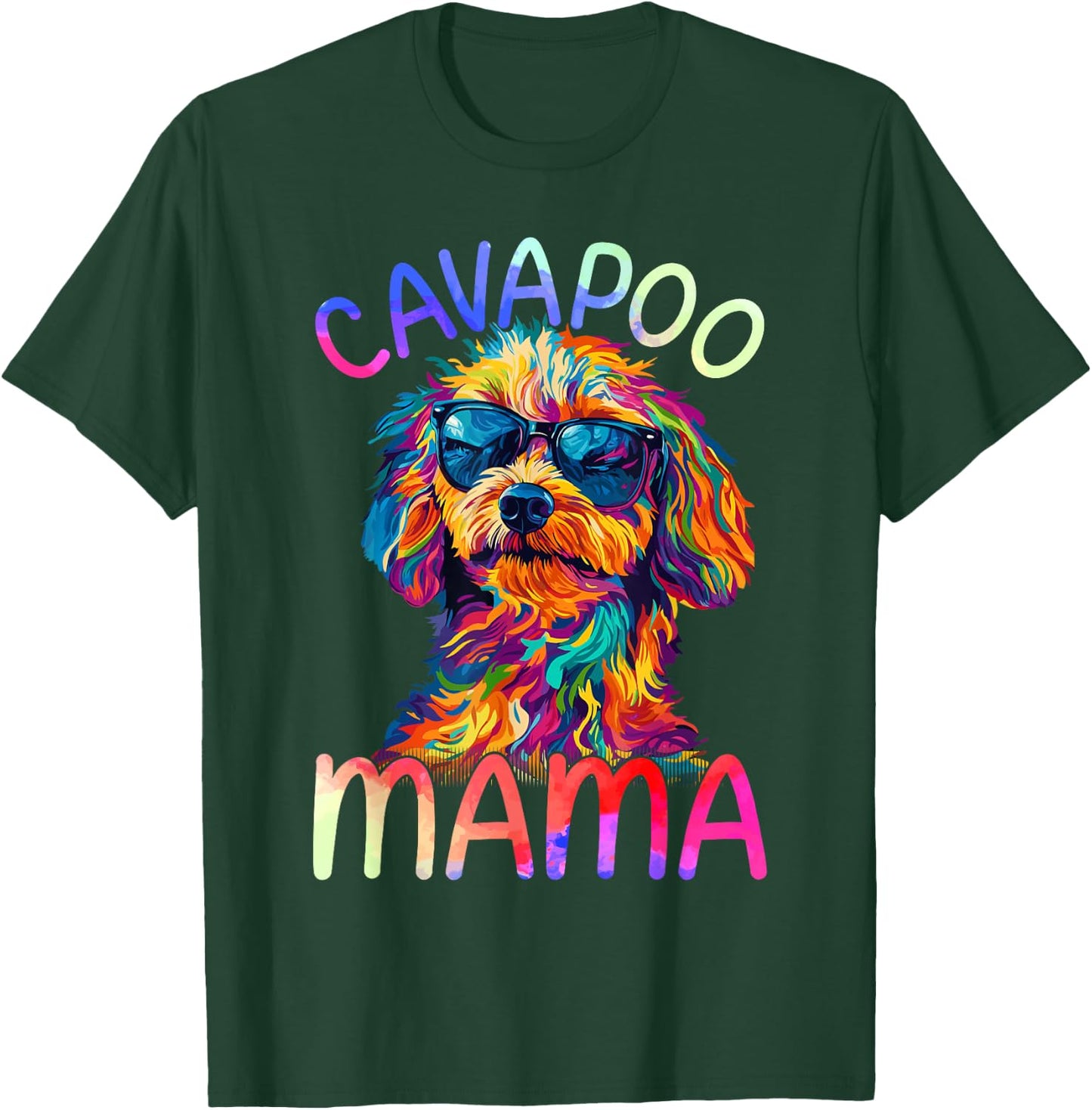 Cavapoo Mom Mama Colorful Pop Art Cavapoo Dog T-Shirt - T-Shirt | Forest