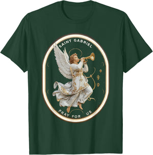 Archangel Gabriel Catholic Christianity Guardian Angel T-Shirt - T-Shirt | Forest