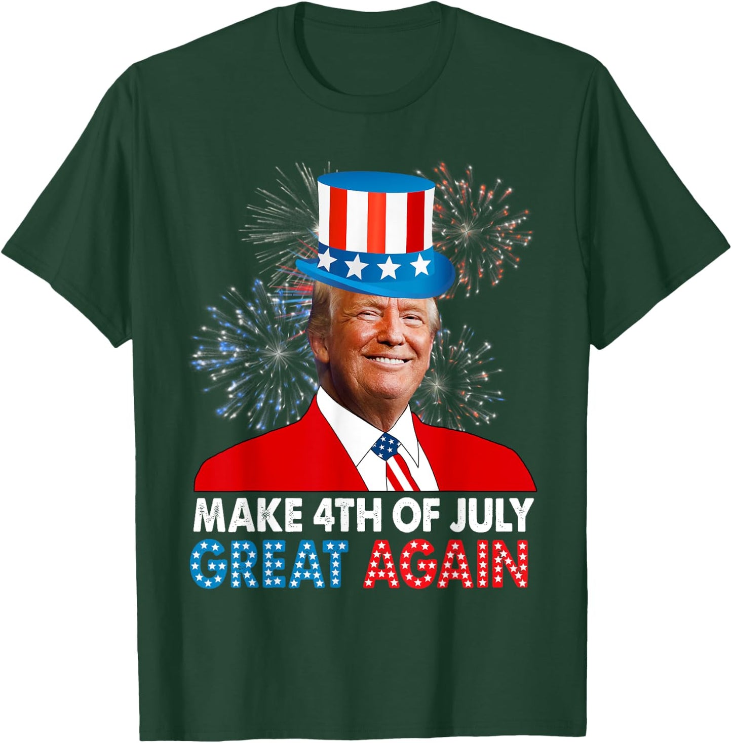 Make 4th Of July Great Again American Patriotic Donald Trump Women Kids Men T-Shirt - T-Shirt | Forest