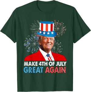 Make 4th Of July Great Again American Patriotic Donald Trump Women Kids Men T-Shirt - T-Shirt | Forest