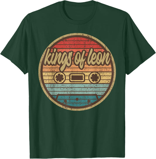Musician Leons King Cassette Retro Circle 2000s Rock Vintage T-Shirt - T-Shirt | Forest