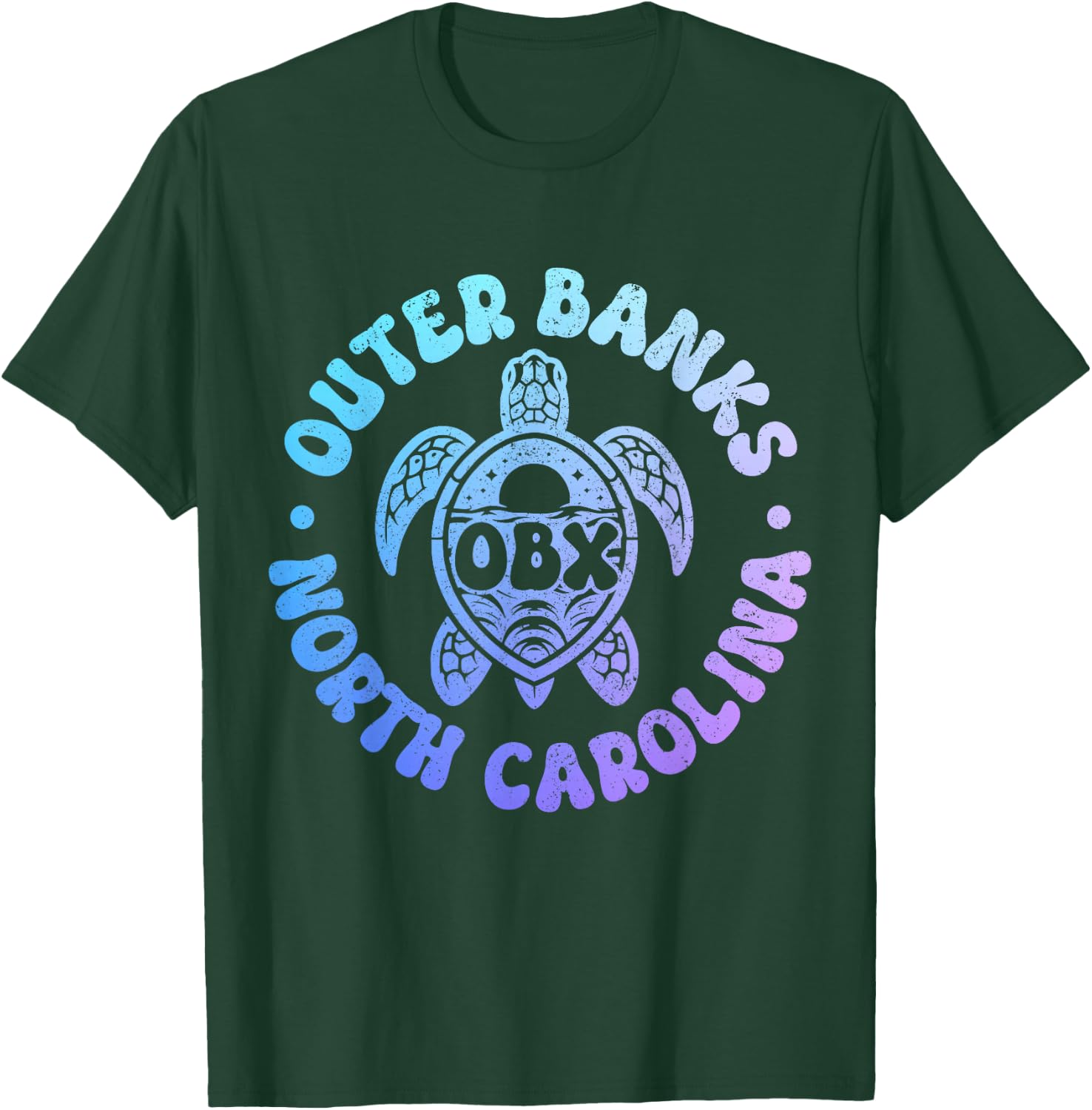 Outer Banks North Carolina Sea Turtle Beach Surf Souvenir T-Shirt - T-Shirt | Forest