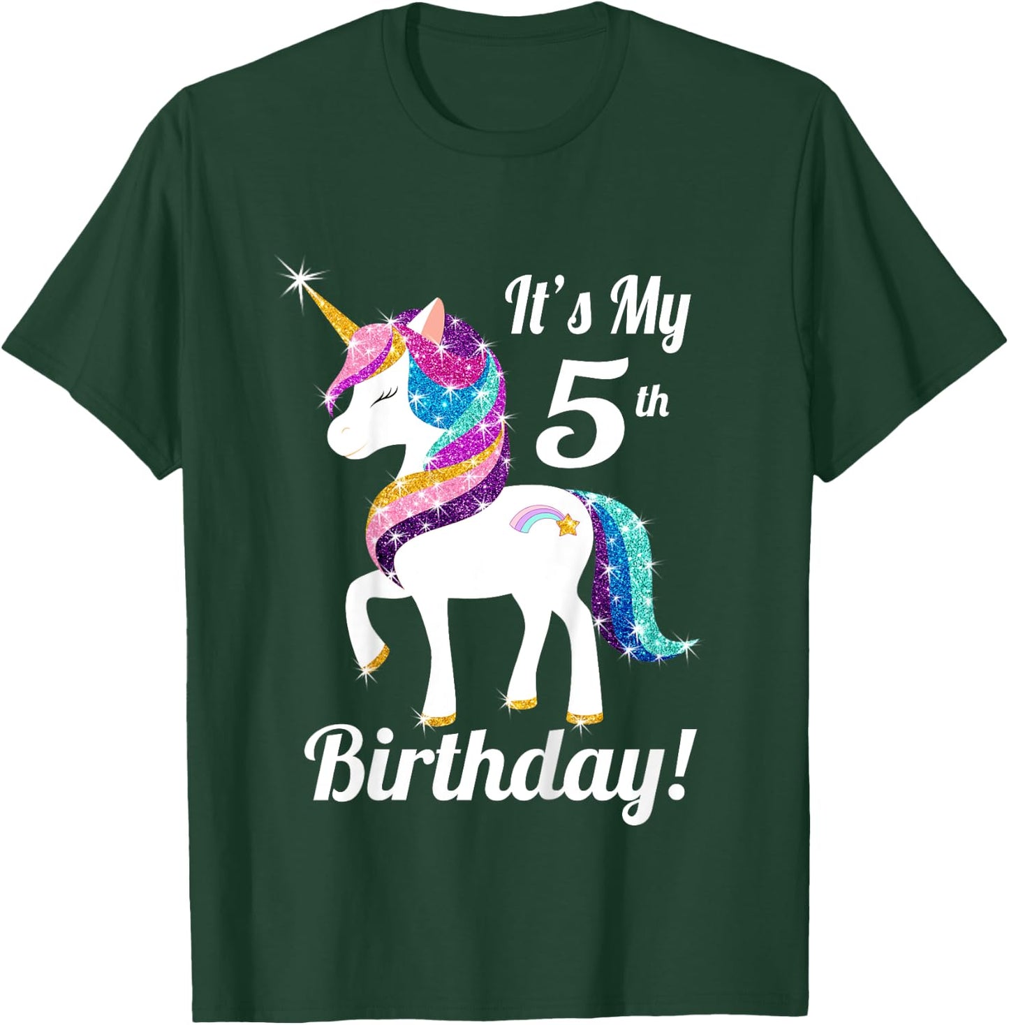It's my 5th birthday for 5 year old girls Unicorn Shirt T-Shirt - T-Shirt | Forest