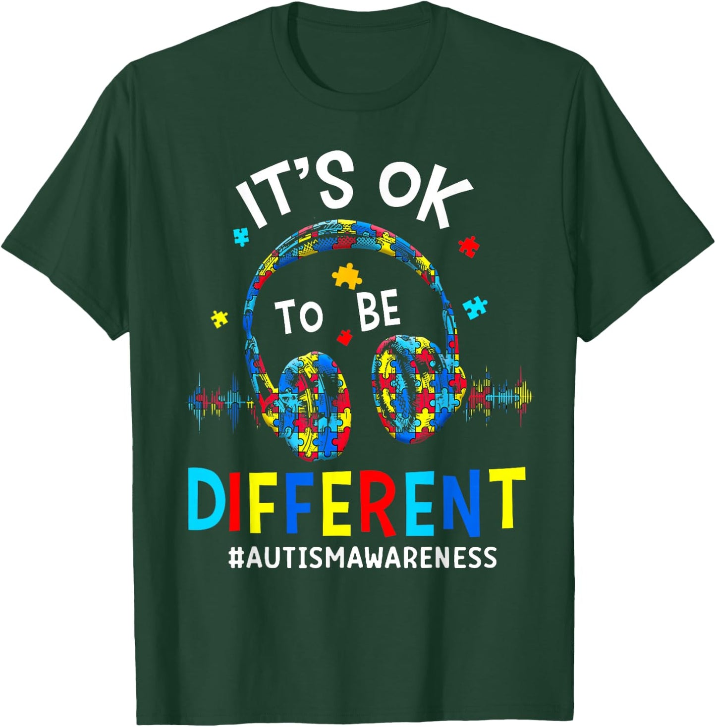 It's OK to be Different Cool Autism Awareness Gamer Men Kids T-Shirt - T-Shirt | Forest