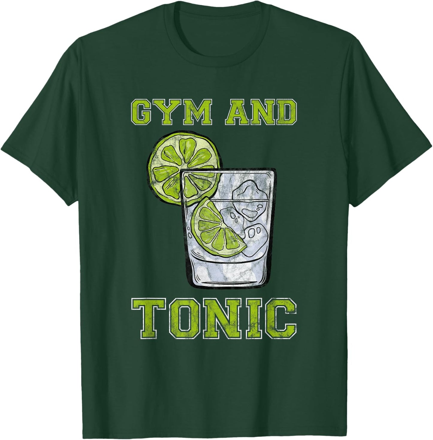 Gym And Tonic Gin Booze Bar T-Shirt - T-Shirt | Forest
