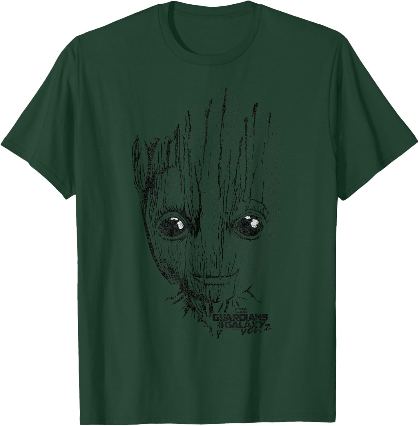 Marvel Guardians of The Galaxy Vol 2 Groot Cute Big Face T-Shirt - T-Shirt | Forest