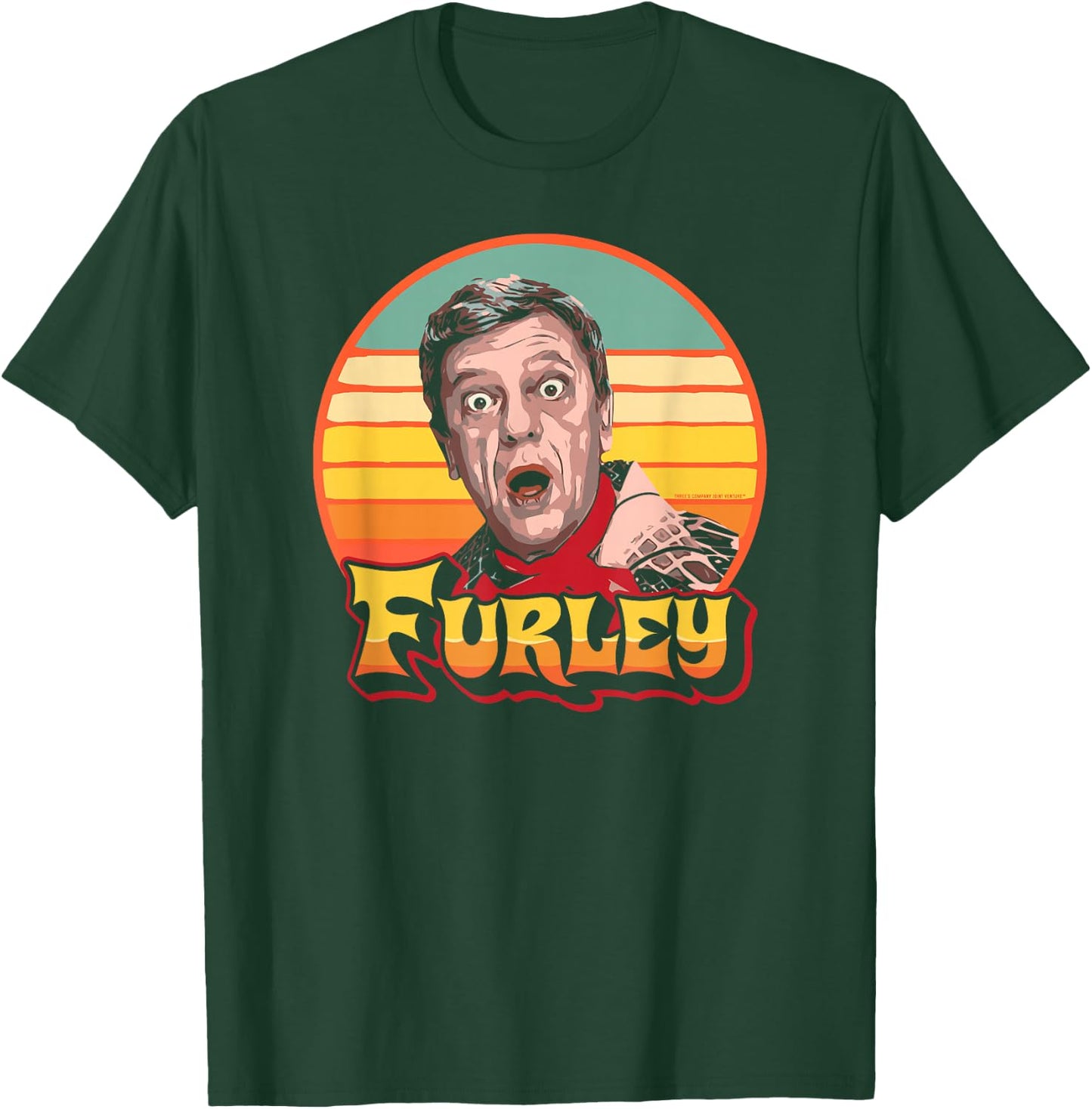 Funny Mister Furley Three's Company Retro Eighties Sunset T-Shirt - T-Shirt | Forest