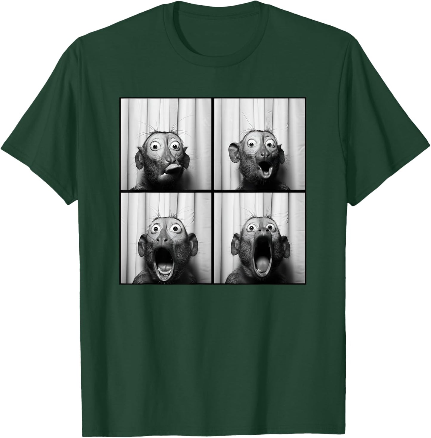 Weird Monkey Animal Face Photobooth T-Shirt - T-Shirt | Forest