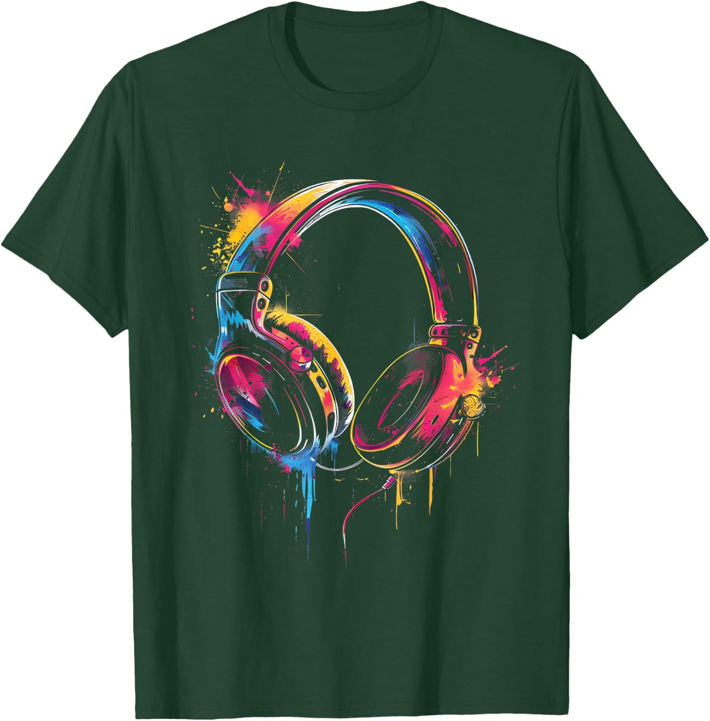 Headphones Music DJ Artwork Music Lover Beatmaker Techno T-Shirt - T-Shirt | Forest