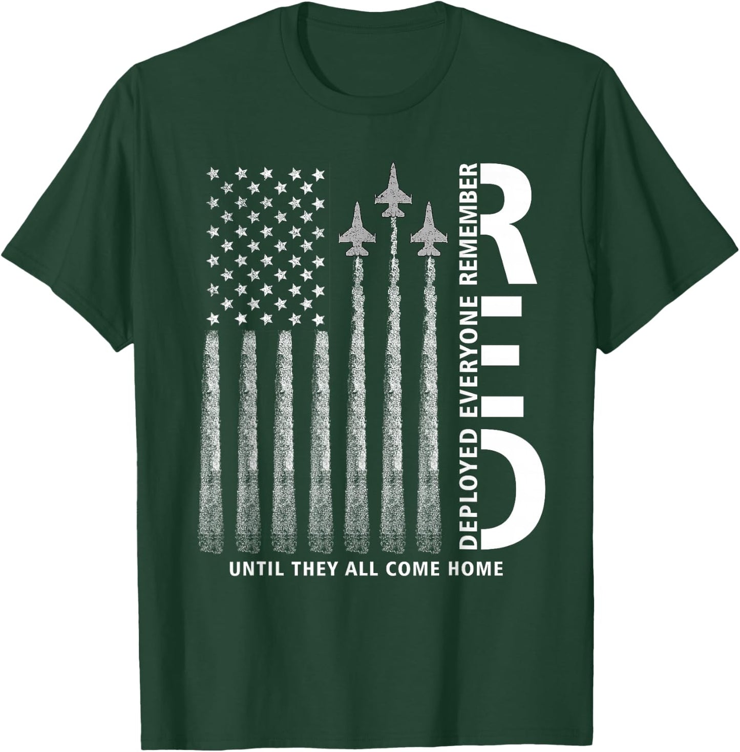 RED Friday Remember Everyone Deployed Military American Flag T-Shirt - T-Shirt | Forest