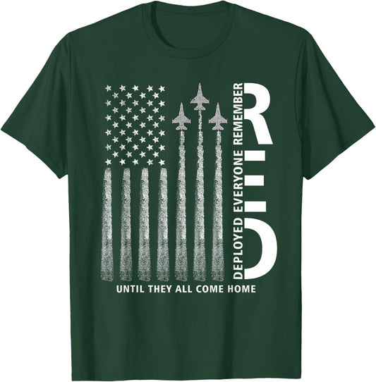 RED Friday Remember Everyone Deployed Military American Flag T-Shirt - T-Shirt | Forest