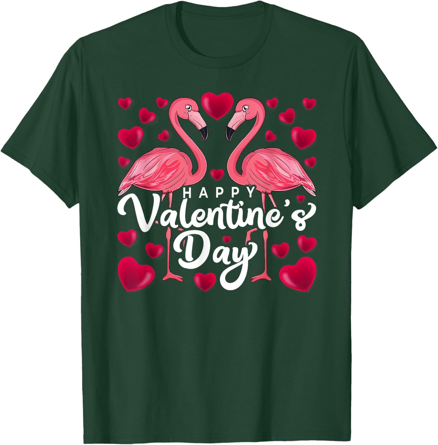 Happy Valentine's Day Flamingo Lover Valentine's Day Couples T-Shirt - T-Shirt | Forest