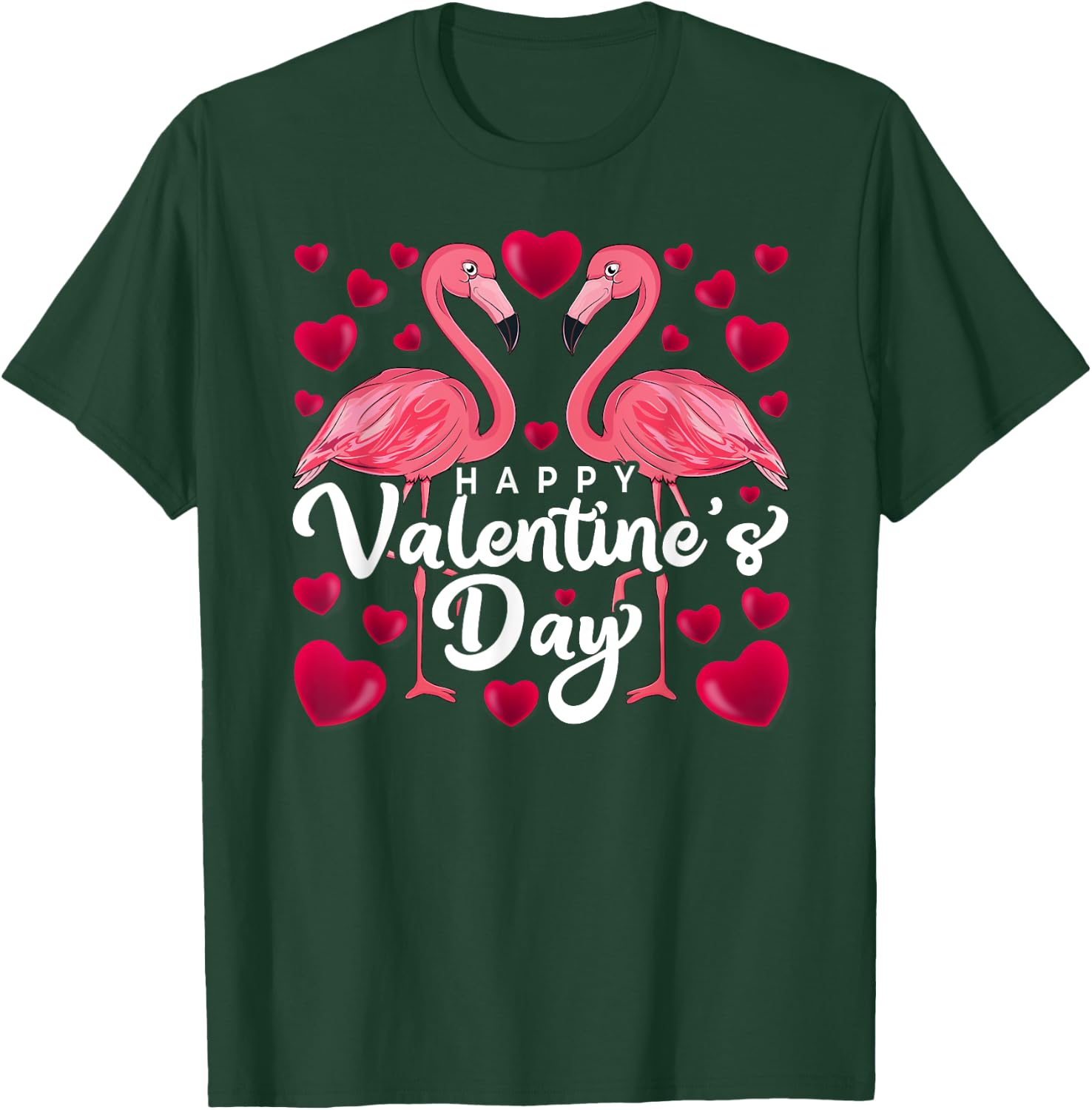 Happy Valentine's Day Flamingo Lover Valentine's Day Couples T-Shirt - T-Shirt | Forest