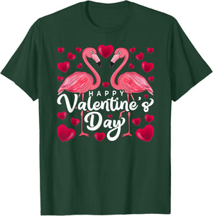 Happy Valentine's Day Flamingo Lover Valentine's Day Couples T-Shirt - T-Shirt | Forest