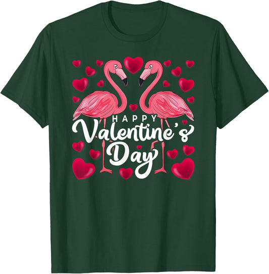 Happy Valentine's Day Flamingo Lover Valentine's Day Couples T-Shirt - T-Shirt | Forest