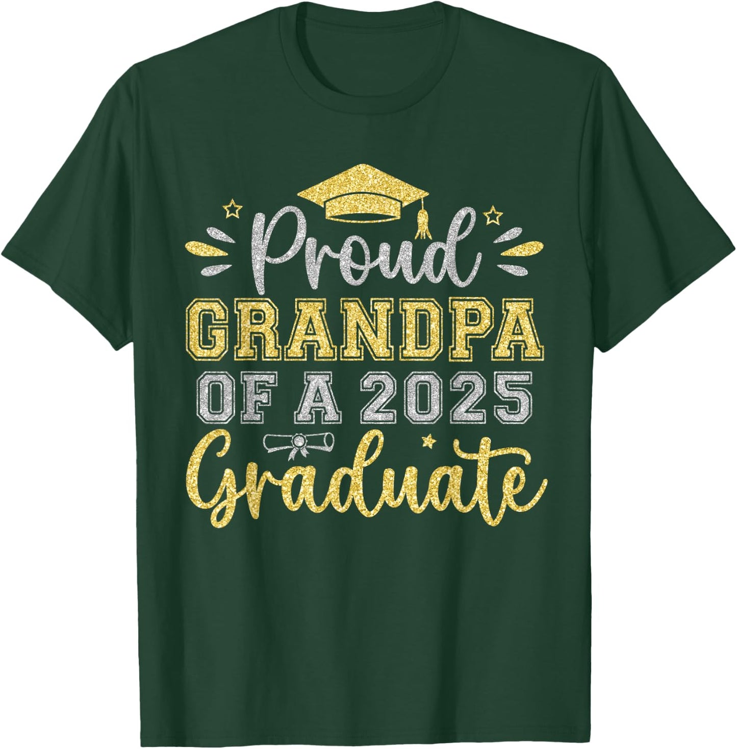 Proud Grandpa of a 2025 Graduate Senior Graduation Men T-Shirt - T-Shirt | Forest