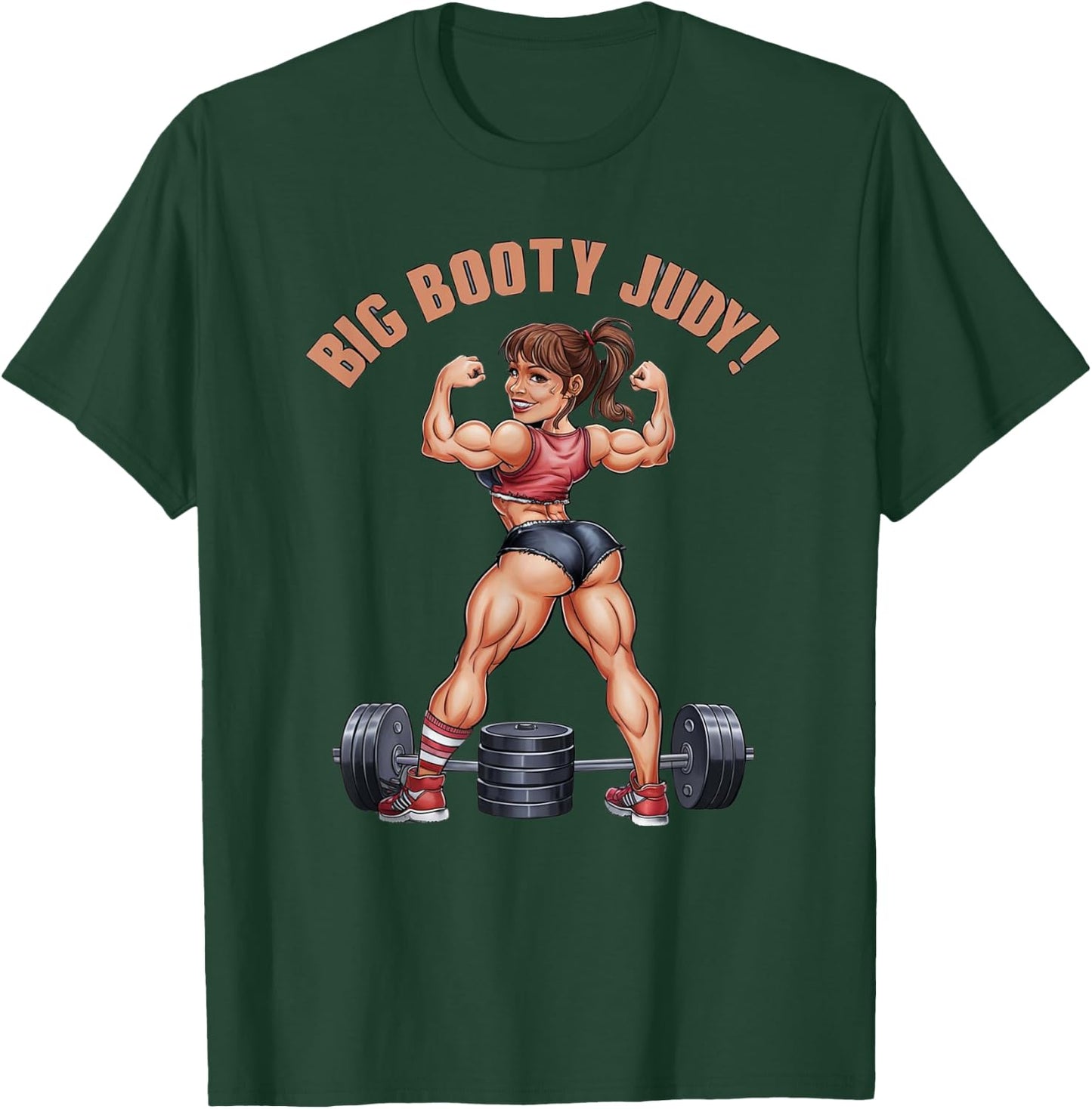 Funny Gym Latina Big Booty Judy Workout Leg Day Squat T-Shirt - T-Shirt | Forest